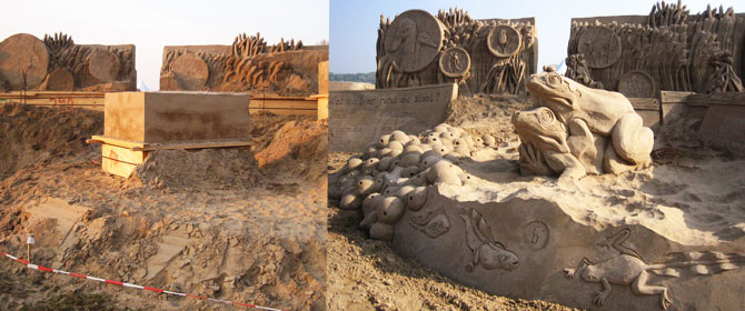 Sandsculpture roermond lifecycle frogs